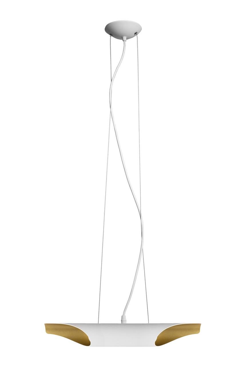 Подвесной светильник MSK ELECTRIC Slice под две лампы Е27 Бело-золотой (NL 4310 WH+GD)