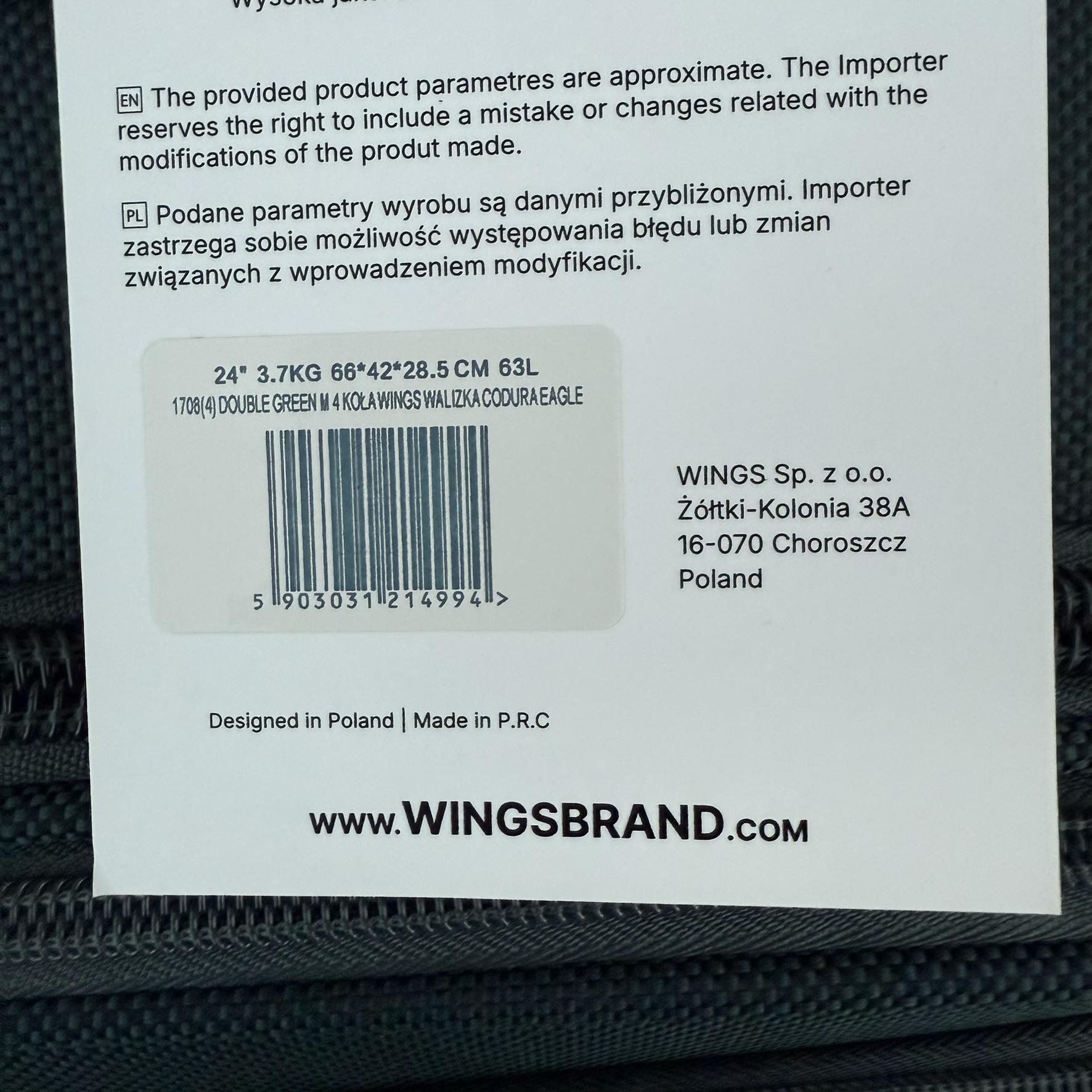 Валіза тканинна Wings 1708 на 4 колесах M Зелений (30485136) - фото 8 Валіза тканинна Wings 1708 на 4 колесах M Зелений (30485136) - фото 8