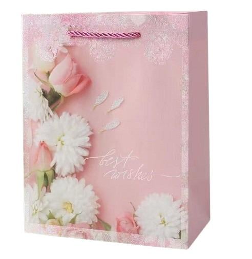 Подарочный пакет Stenson Best wishes R94912-L 30х41,5х12 см Розовый (24869003)