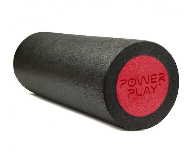 Массажный ролик гладкий PowerPlay 4021 Fitness Roller 45x15 см Черно-красный (60803)