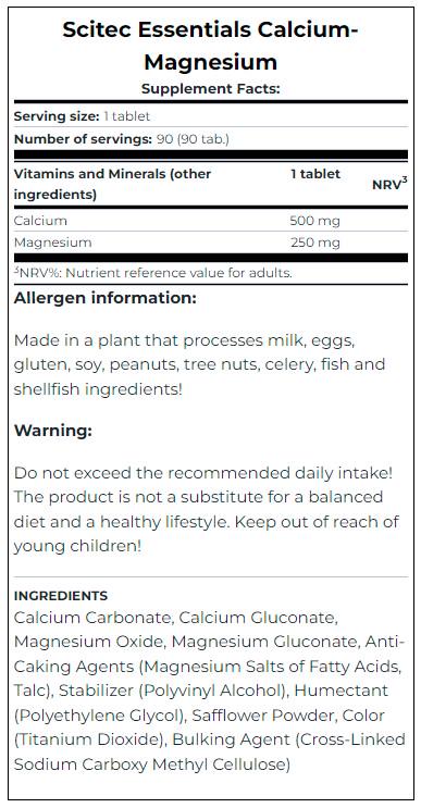 Мультиминералы для спорта Scitec Nutrition Calcium-Magnesium 90 Tabs - фото 2