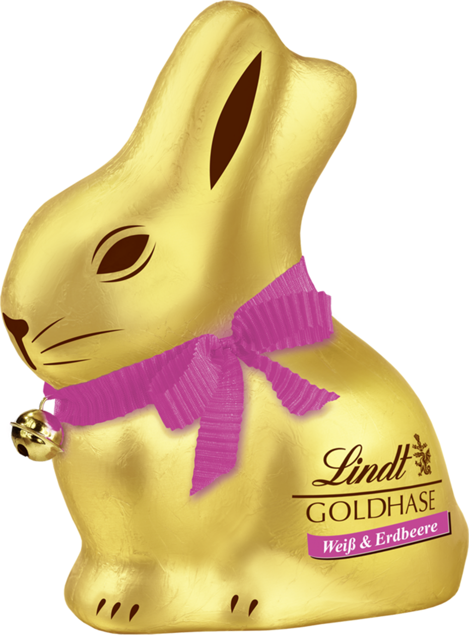 Великодній заєць Lindt Gold Bunny з білим шоколадом і полуницею 100г (2181627701)