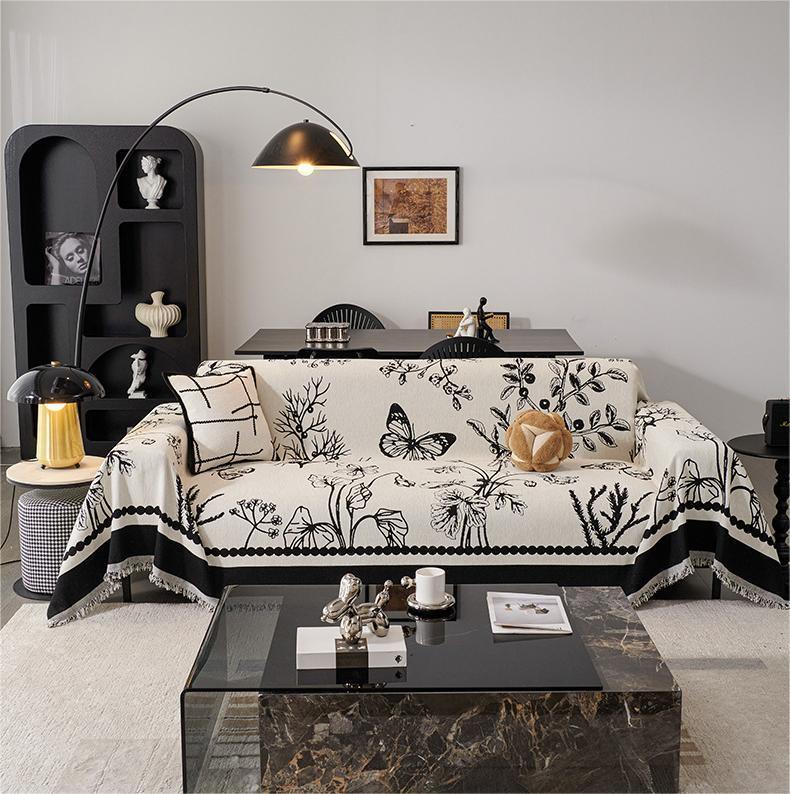 Плед покрывало на диван и кровать для мягкой мебели узор бабочка 180х230 см Черный - фото 4 Плед покрывало на диван и кровать для мягкой мебели узор бабочка 180х230 см Черный - фото 4
