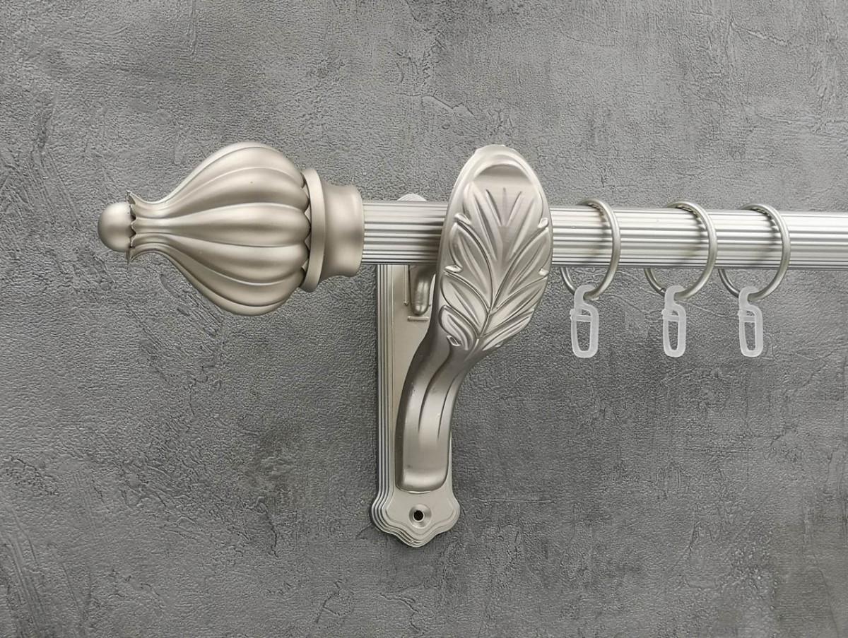 Карниз Quadrum Таджа рифленая штанга одинарный ретро 25 мм 240 см Сатин (272283831)