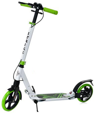 Самокат городской взрослый iTrike двухколесный с полиуретановыми колесами Белый/Зеленый (DS-171-S-295)