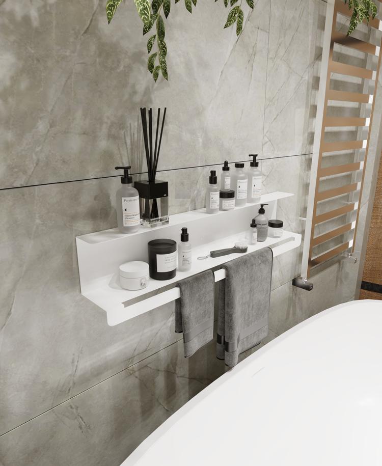 Вішак-полиця під рушники NC Home Towel Shelf Білий (110481) Вішак-полиця під рушники NC Home Towel Shelf Білий (110481)