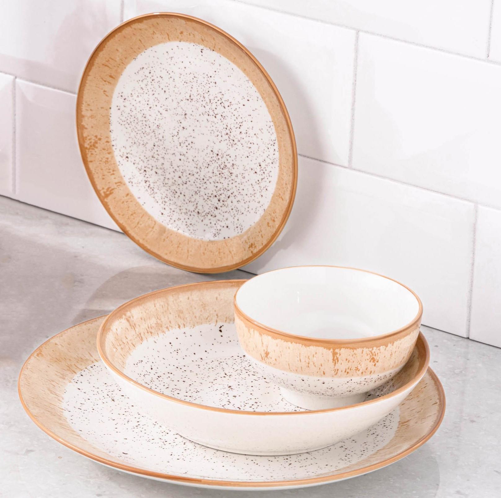 Столовый сервиз Ardesto Siena 4 предмета 1 персона фарфор Бело-оранжевый - фото 2