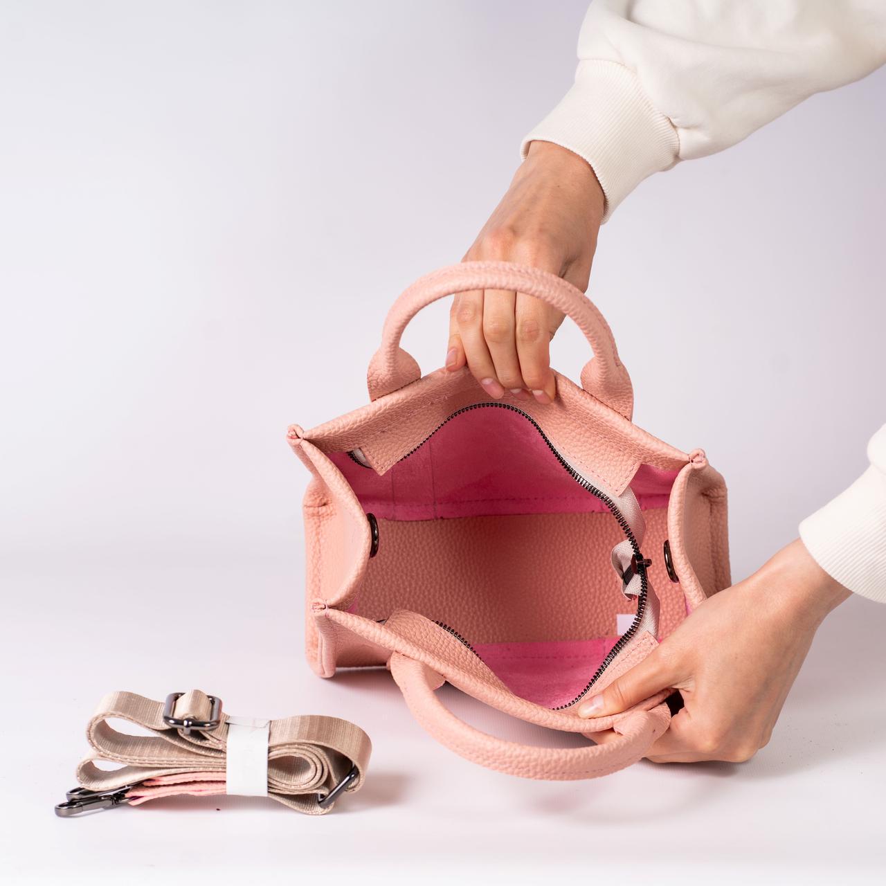 Сумка женская тоут XENIA № 40-24 из эко-кожи Пудровый - фото 4 Сумка женская тоут XENIA № 40-24 из эко-кожи Пудровый - фото 4