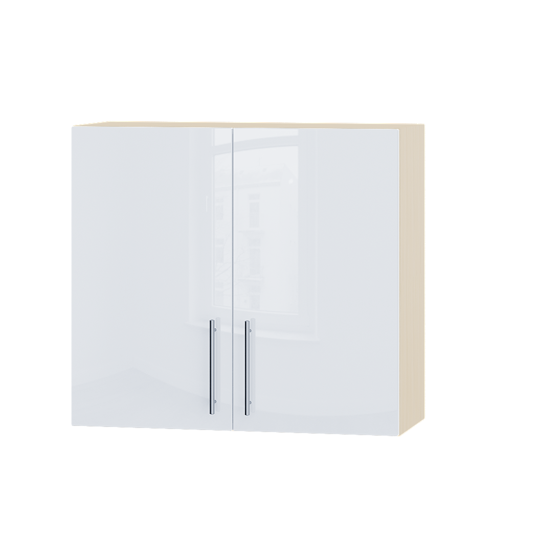 Шкаф верхний Эверест Акрил модуль Верх для сушки посуды В06-800 80х30х72 см Белый глянец/Дуб Молочный (04546)