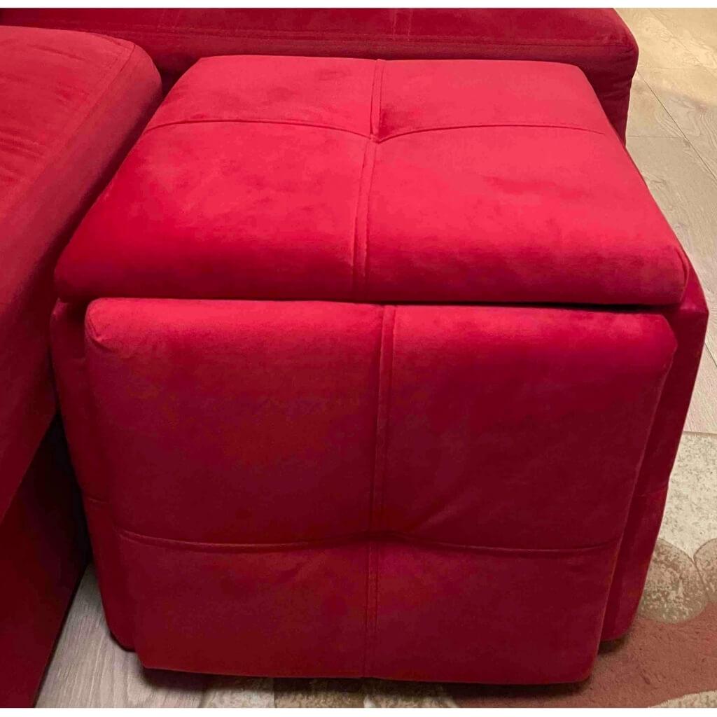 Пуф-трансформер 5в1 куб ткань антикоготь Смарт Уно 47х47х44 см Красный - фото 4