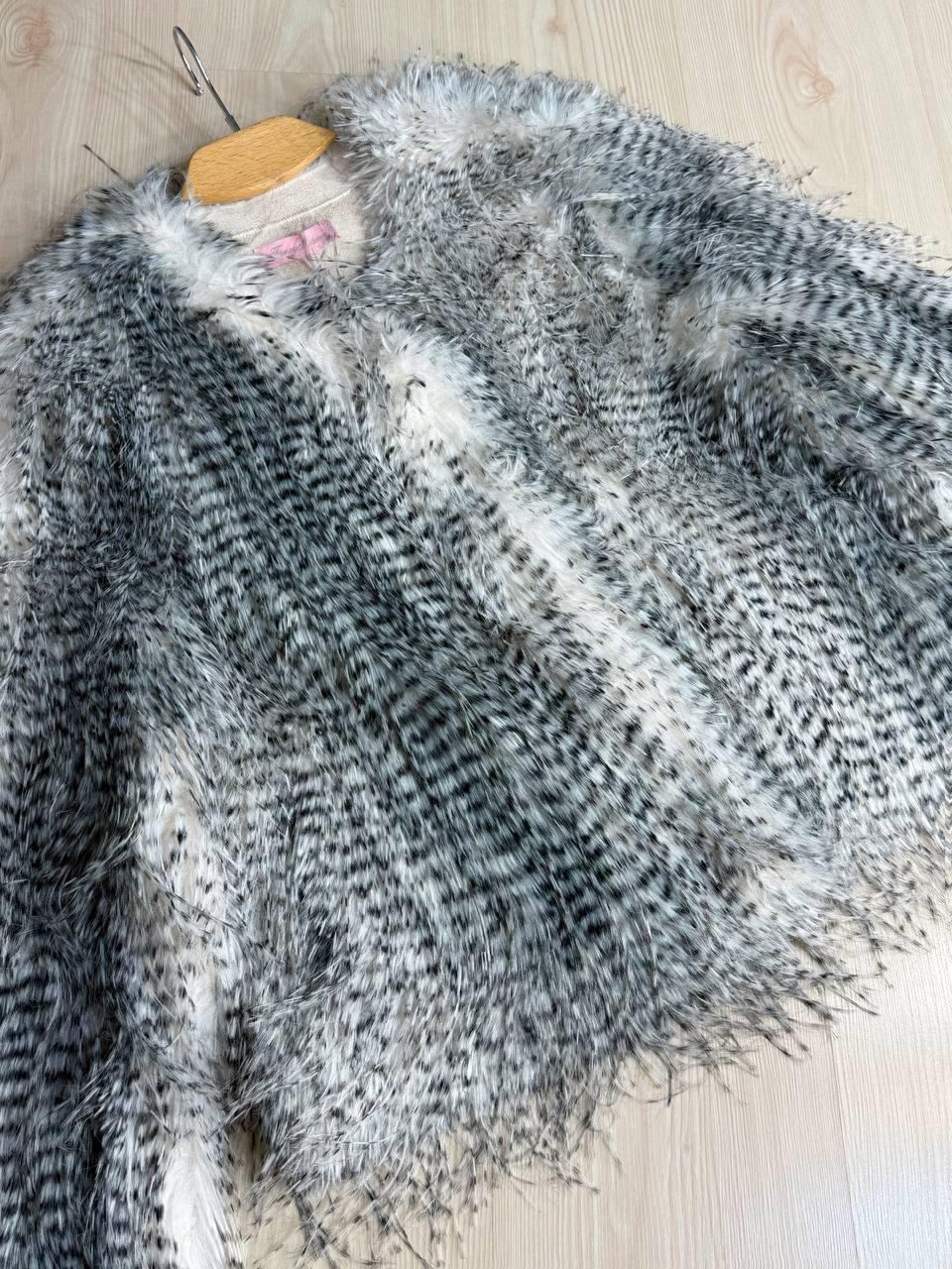 Шуба женская Fancy Matinee 111 искусственный мех перо короткая L Серый (4841) - фото 4