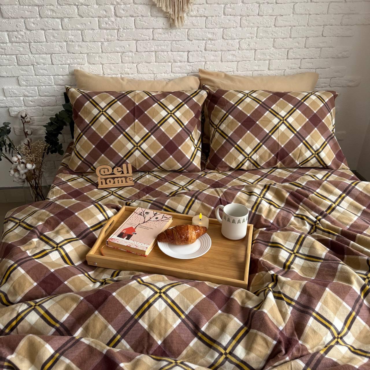 Комплект постільної білизни Ell Home Крафт фланель на резинці полуторний наволочки 50x70 см/70x70 см Пастельний (29337802) - фото 3 Комплект постільної білизни Ell Home Крафт фланель на резинці полуторний наволочки 50x70 см/70x70 см Пастельний (29337802) - фото 3