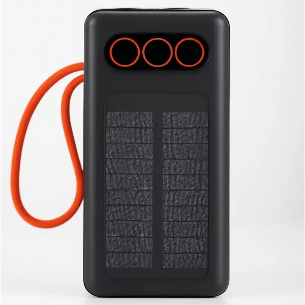 Повербанк LEVINO з сонячною панеллю та вбудованими кабелями USB-C/Micro-USB 50000 mAh (HP-N51002)