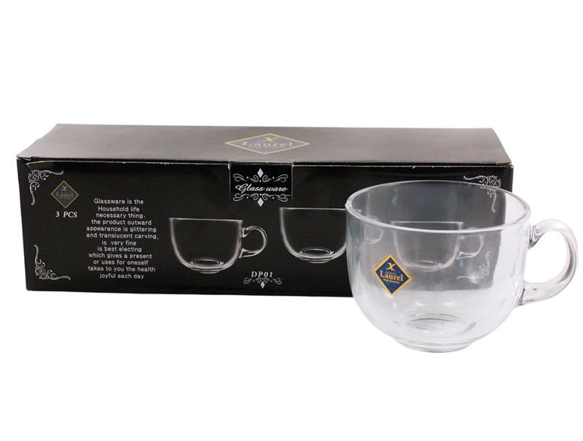 Набор кружек стеклянных Laurel 3 шт. 450 мл (01-BMDP)