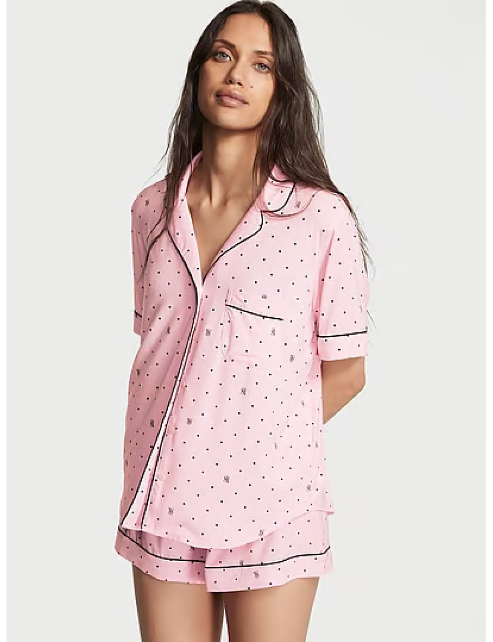 Піжама жіноча Victoria's Secret Modal Short Pajama Set модал М Ніжно-рожевий (15338735)