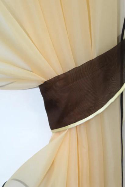 Занавеска на кухню/балкон из шифона 270х170 см Янтарный/Венге (091к) - фото 3 Занавеска на кухню/балкон из шифона 270х170 см Янтарный/Венге (091к) - фото 3