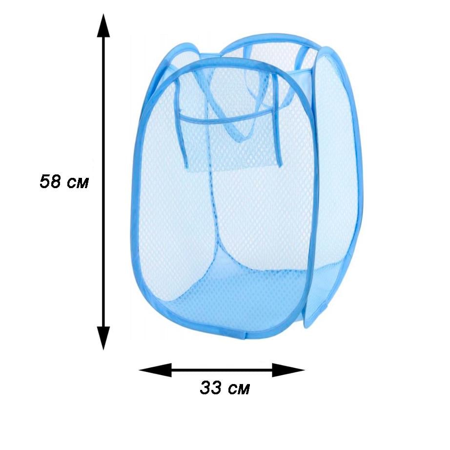 Складная корзина для белья 58х33 см Голубой (1008803-LightBlue) - фото 5