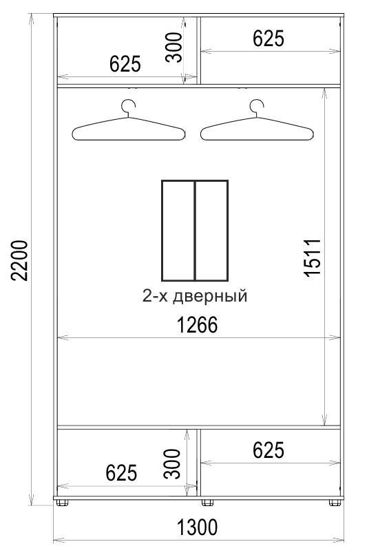 Шафа-купе Luxe 2 двері Скло тонованне/Скло тонованне 550-550 CLS - II 1300x2200x600 мм Венге (35380) - фото 4