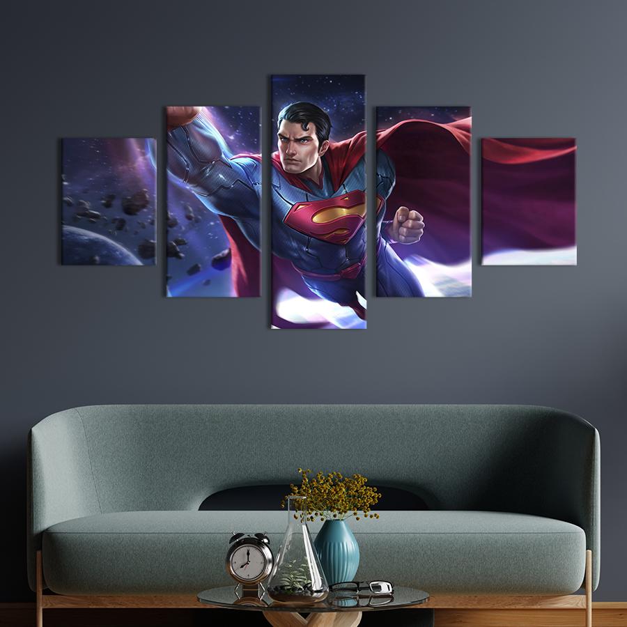 Модульная картина из 5 частей Супермен DC UNIVERSE 162x80 см (752-52)
