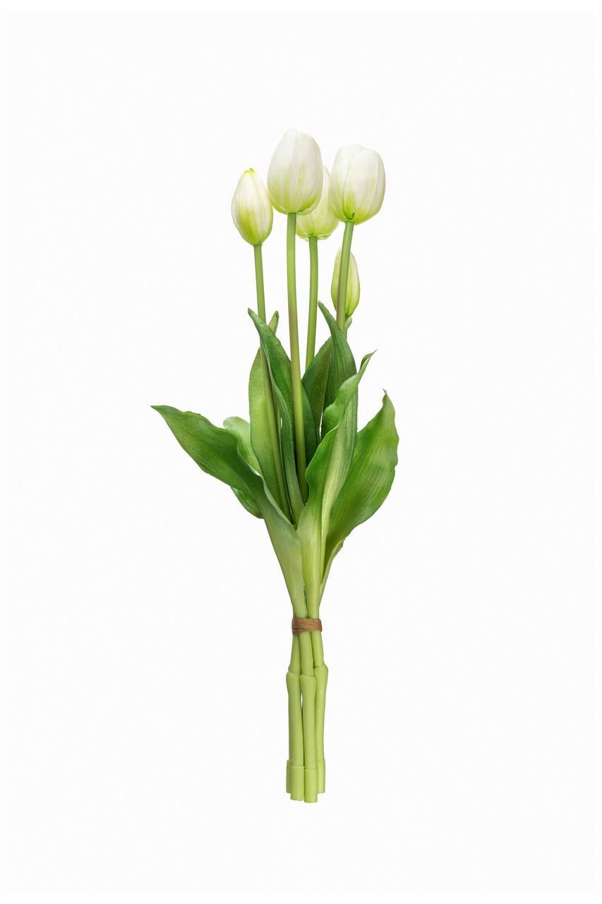 Штучний тюльпан LUX 3+2 бутони 40 см латекс Білий