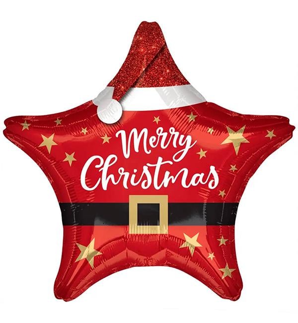 Воздушные шарики звезда Merry Christmas 45 см (514699)