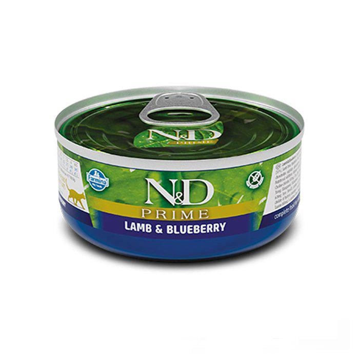 Консерви Farmina N&D Grain Free Prime Lamb для кішок з ягням та чорницею 70 г (160600)