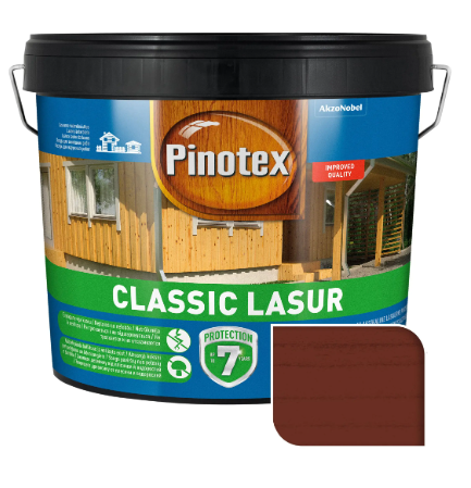 Средство деревозащитное Красное дерево Pinotex Classic Lasur 10 л (5302665) - фото 1 Средство деревозащитное Красное дерево Pinotex Classic Lasur 10 л (5302665) - фото 1