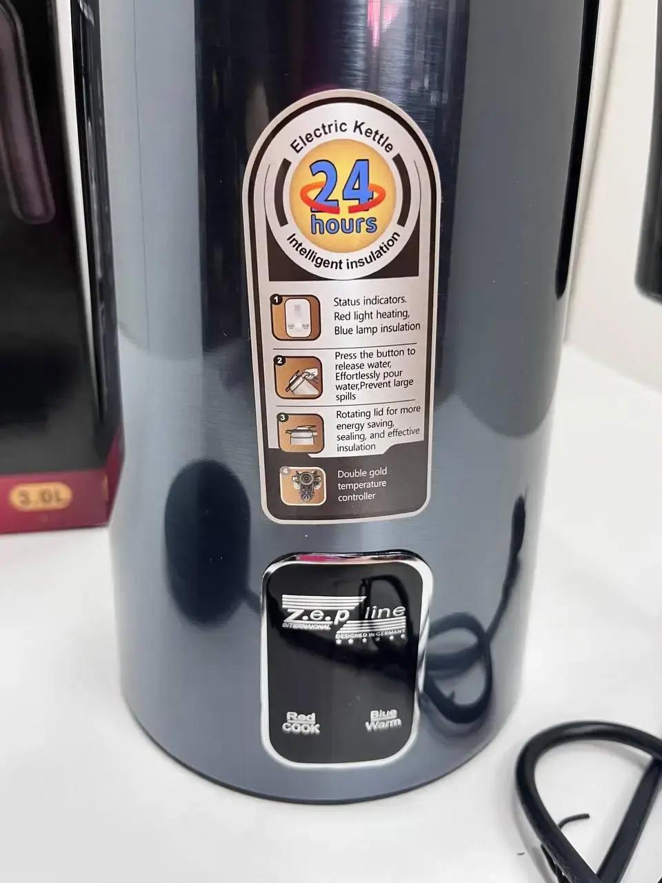 Термос электрический ZepLine ZP-106 2200 Вт с индикатором температуры из нержавеющей стали 1,5 л Blue - фото 7