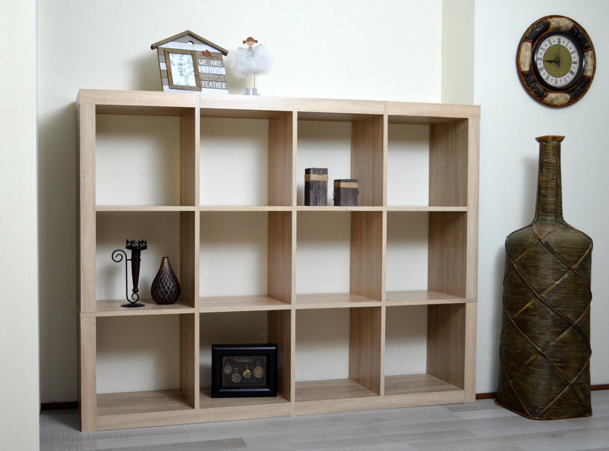 Шафа книжкова Inteo Мікс 4х3 1500х1146х290 мм товщина корпусу 50 мм Дуб сонома