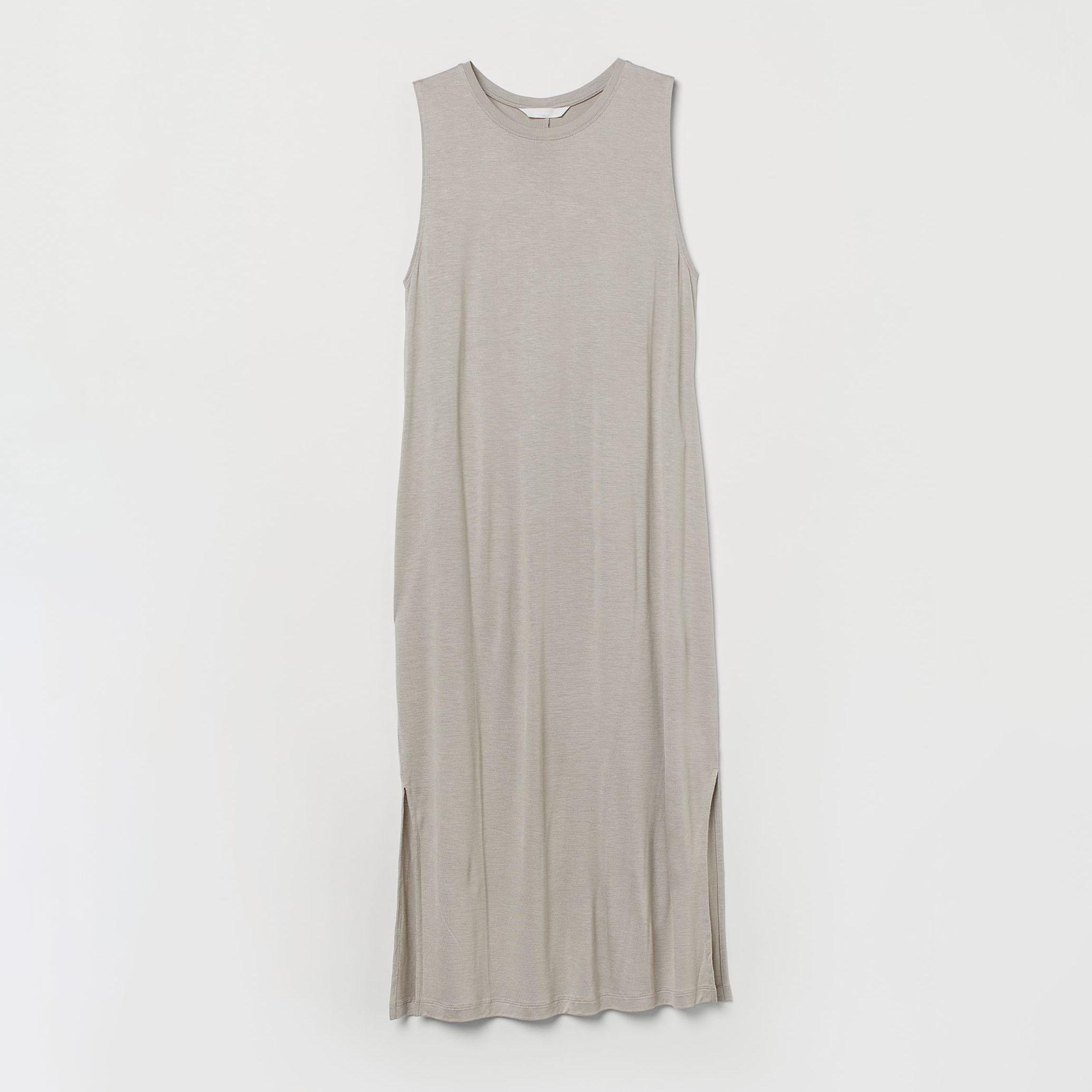 Платье без рукавов S Серо-бежевый (5300003wer)