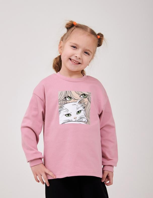 Свитшот для девочки Smil Стрейчевый ластик 92 см Темная пудра (116754-1)