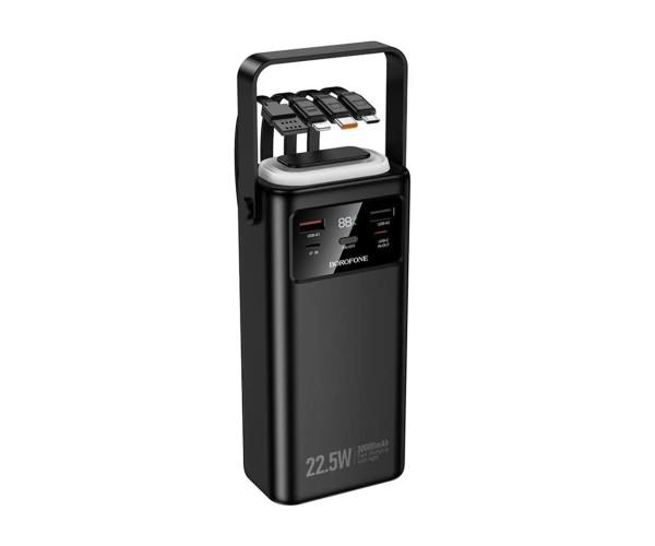 Аккумулятор внешний Borofone BJ65 High USB 22,5W/Type-C PD20W with cable 30000mAh Black Аккумулятор внешний Borofone BJ65 High USB 22,5W/Type-C PD20W with cable 30000mAh Black