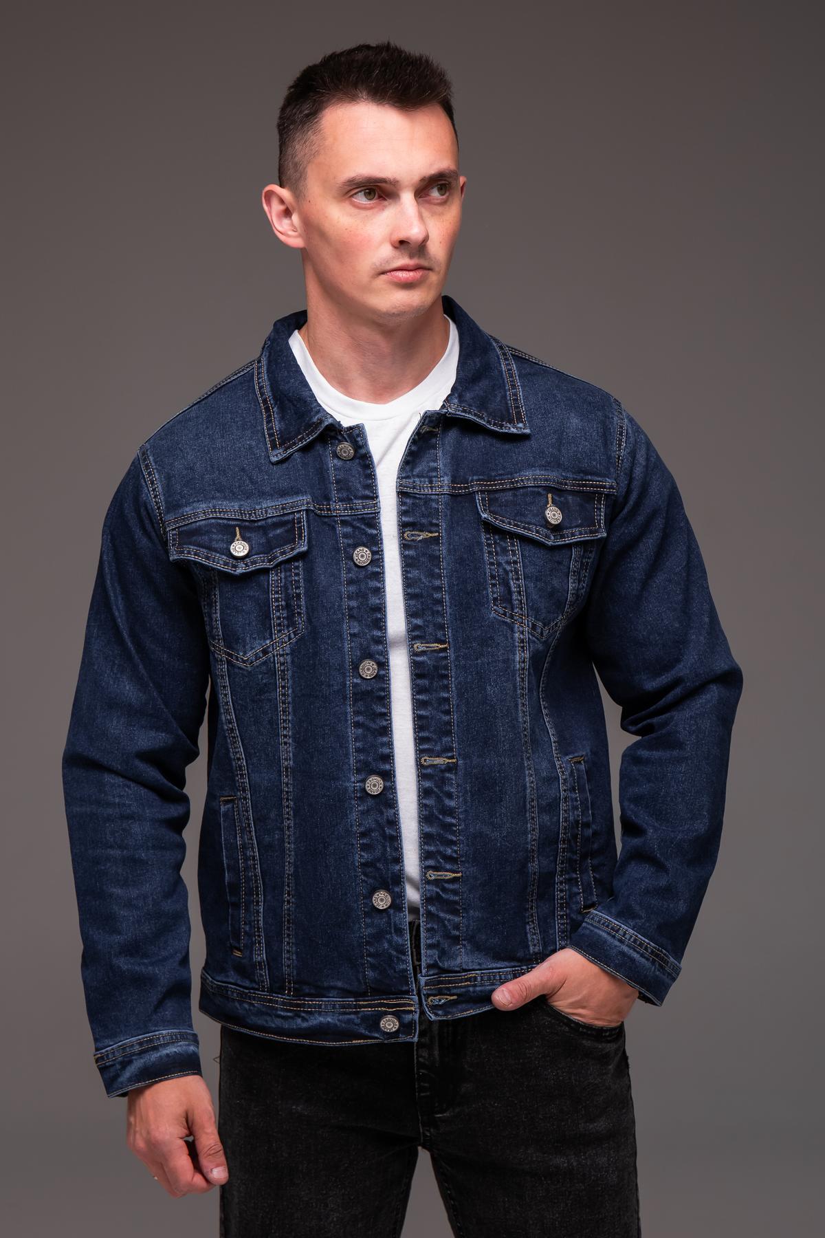 Куртка джинсова чоловіча весняно-осіння XXL Синій (2405/1/3)