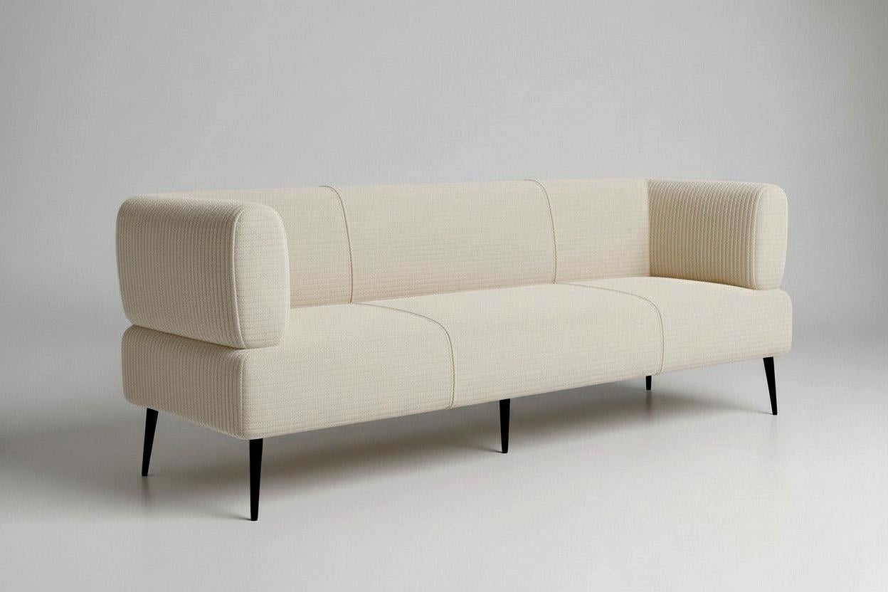 Диван офисный Tobi Sho Бенно-1 с подлокотниками велюр вельвет 1800х720х750 мм Lotus 02/LT Beige