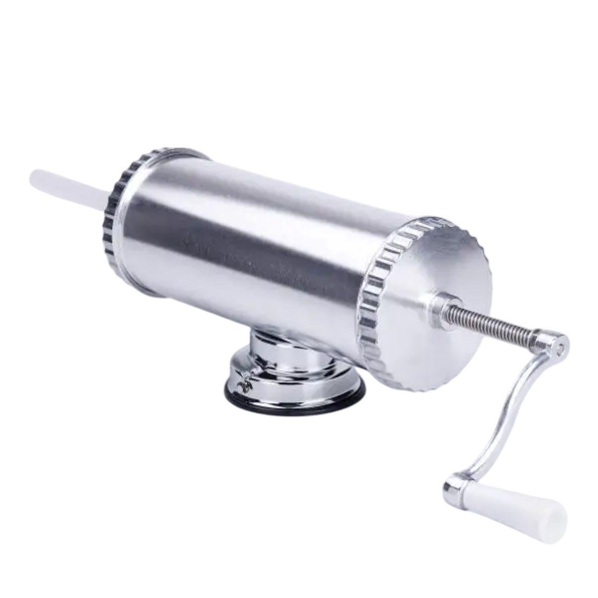 Шприц для ковбаси ручний горизонтальний для фаршу 3 насадки 11x30 см 2 л (7227)