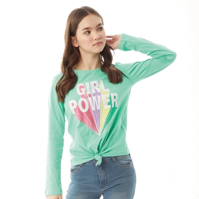 Лонгслів дитячий для дівчинки Minoti 80-86 см Бірюзовий (0225)