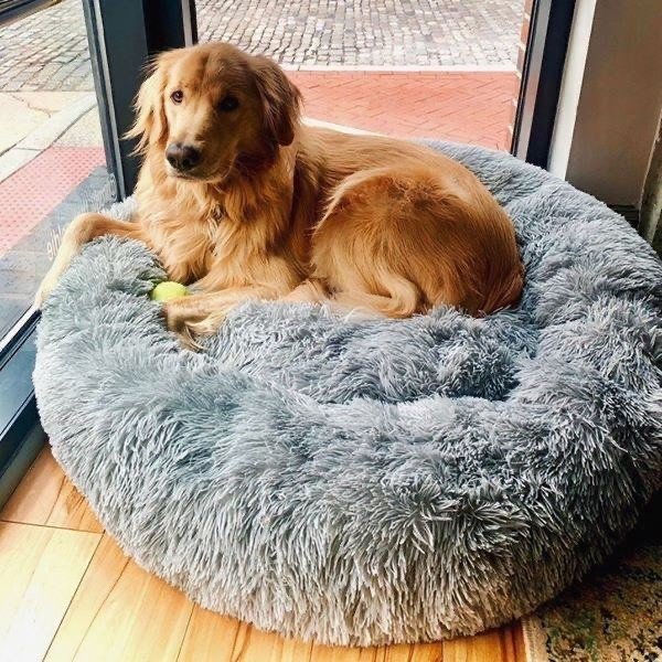 Лежак лежанка для кошек и собак Incor 100 см искусственный мех Серый (100-9) - фото 4