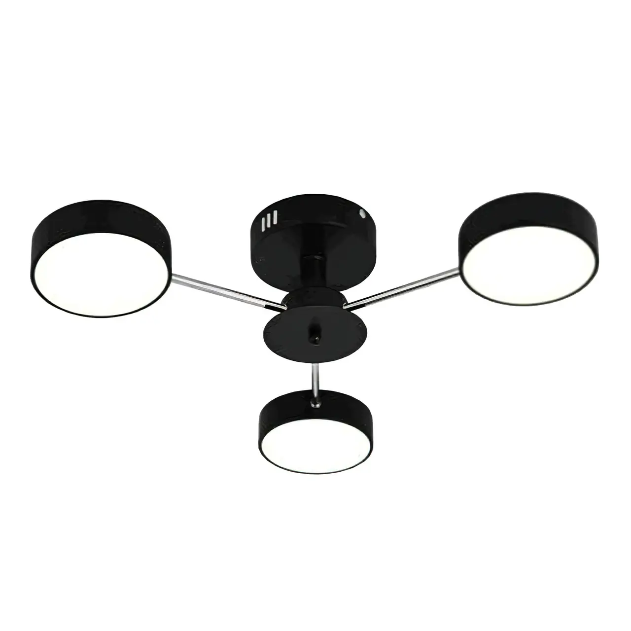 Люстра светодиодная Svet SY-16060/3 3000-6000К на 3 плафона с пультом 72W Черный/Хром (2086368673)