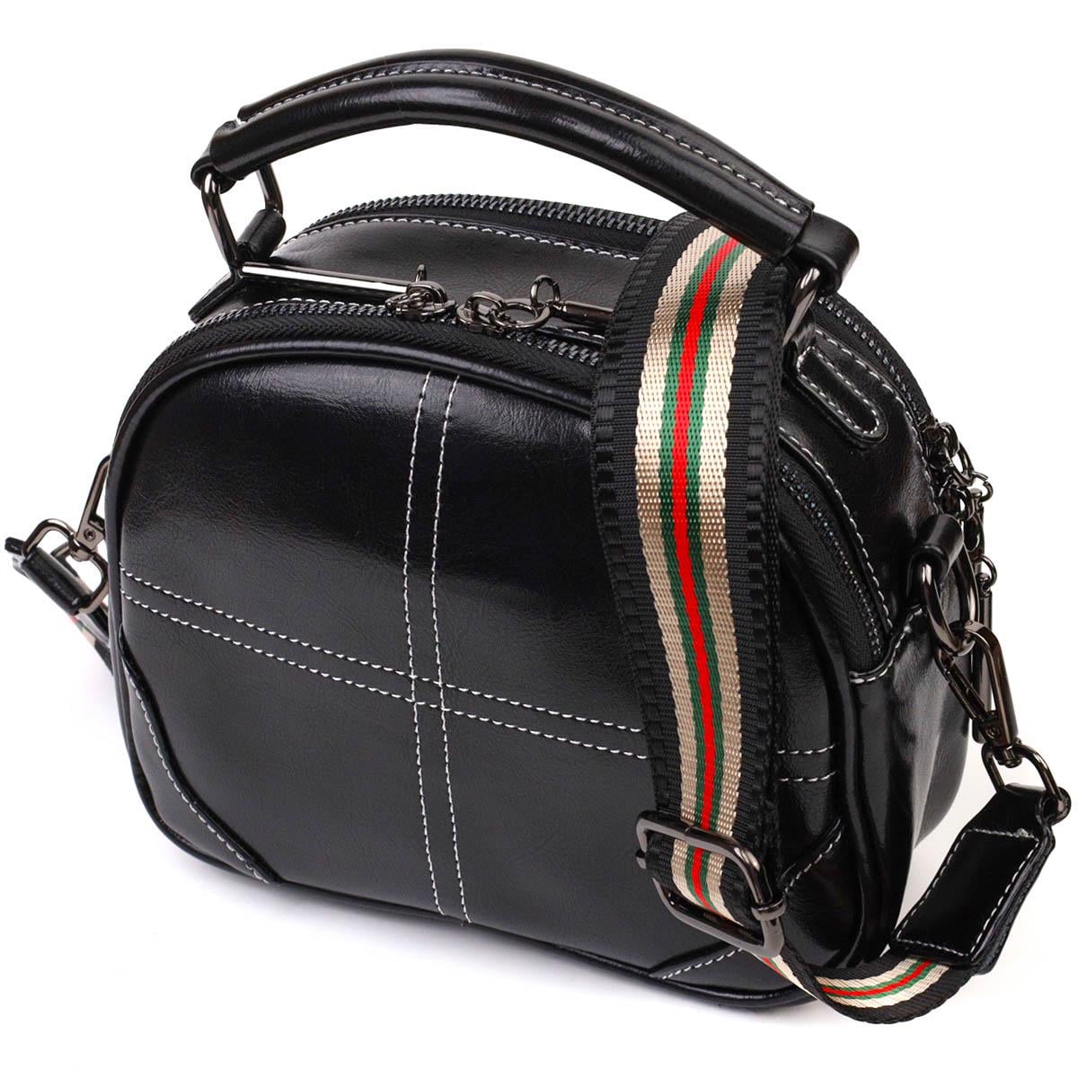 Женская сумка на плечо Vintage Bag 22130 из натуральной кожи Черный