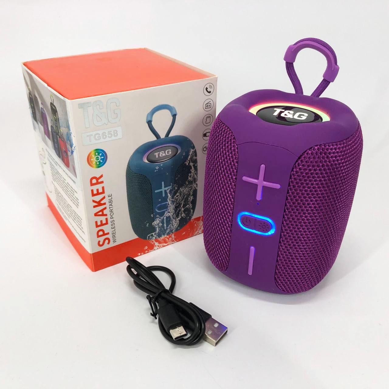 Колонка портативна з RGB підсвічуванням TG658 8W Фіолетовий - фото 7 Колонка портативна з RGB підсвічуванням TG658 8W Фіолетовий - фото 7