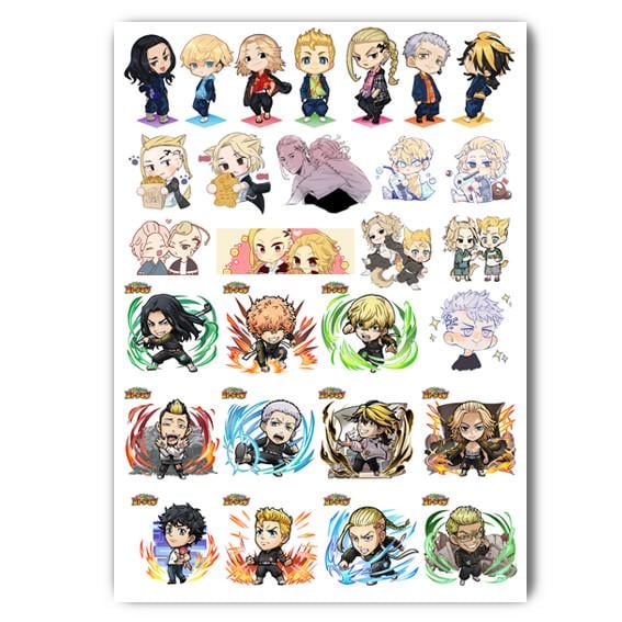 Стикеры наклейки аниме Токийские мстители А4 лист (stik_143)