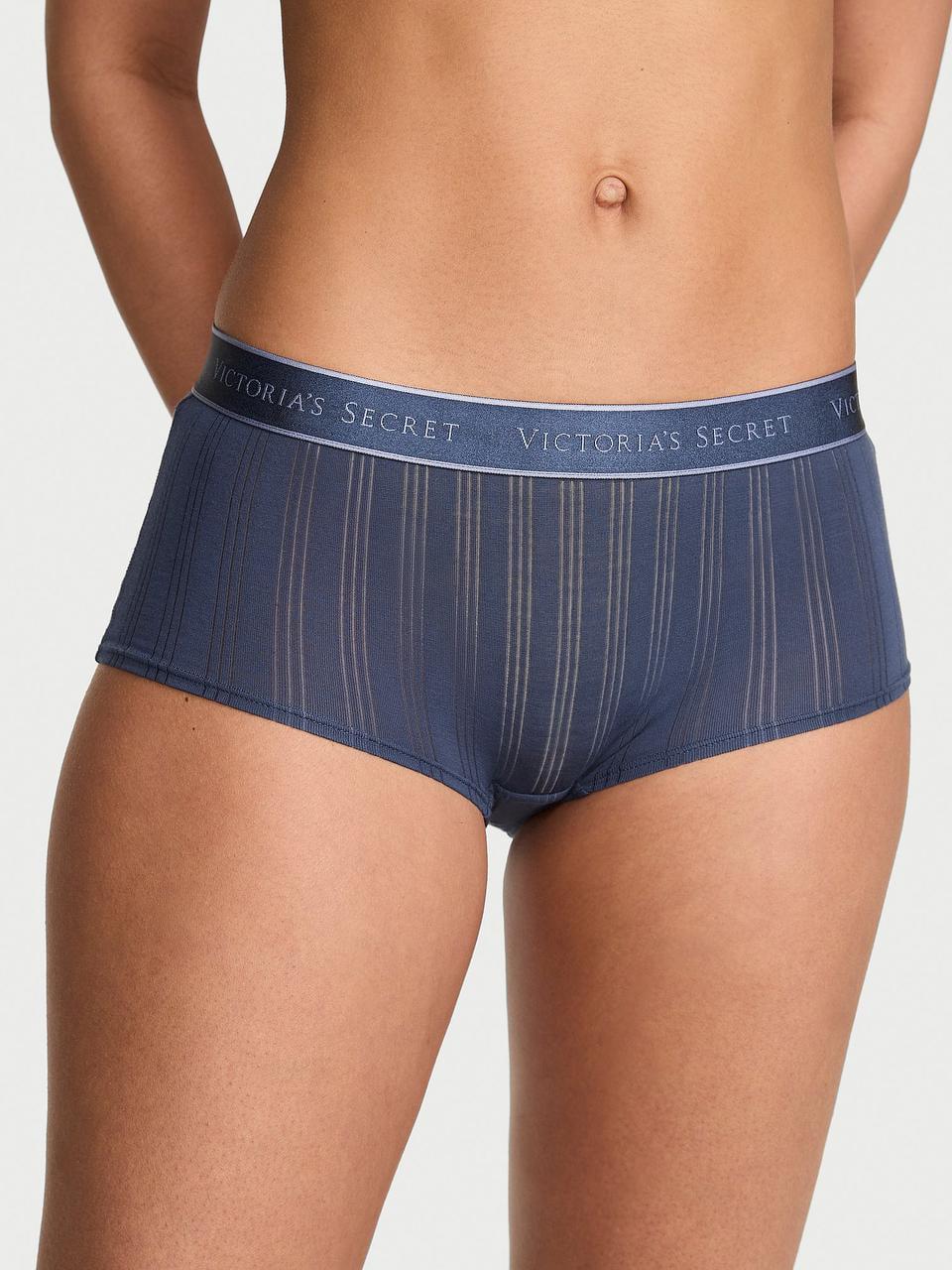Трусики женские Victoria's Secret Soft Modal Ultra-Fine Logo Boyshort L Синий (3181995964)