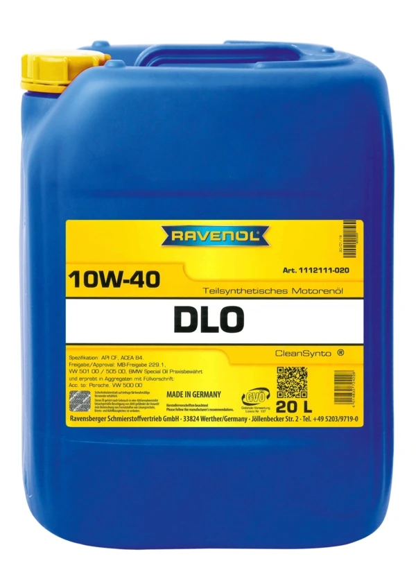 Моторное масло RAVENOL DLO 10W-40 полусинтетика 20 л (1112111-020)
