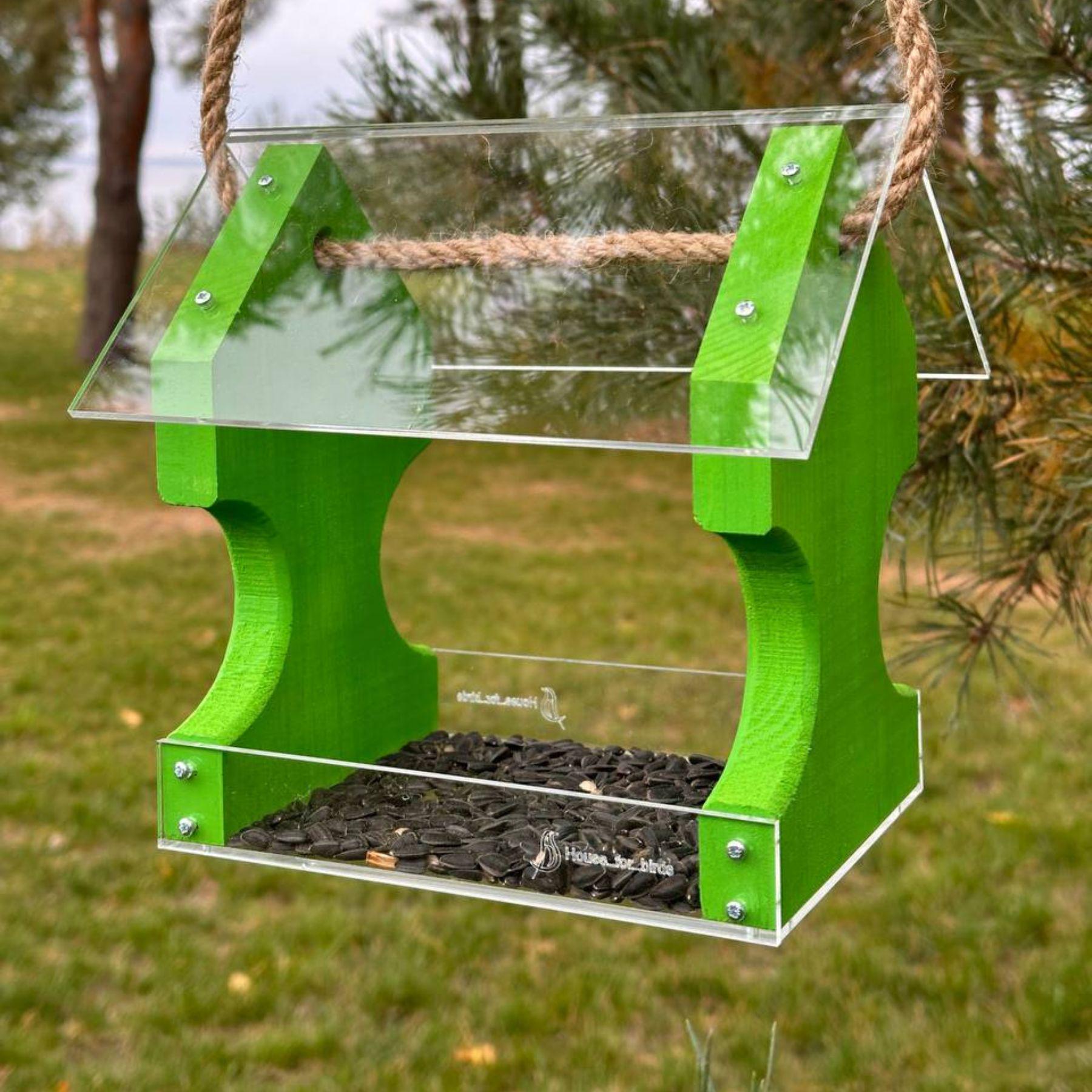 Кормушка для птиц подвесная House for birds Фламинго Зеленый - фото 1 Кормушка для птиц подвесная House for birds Фламинго Зеленый - фото 1