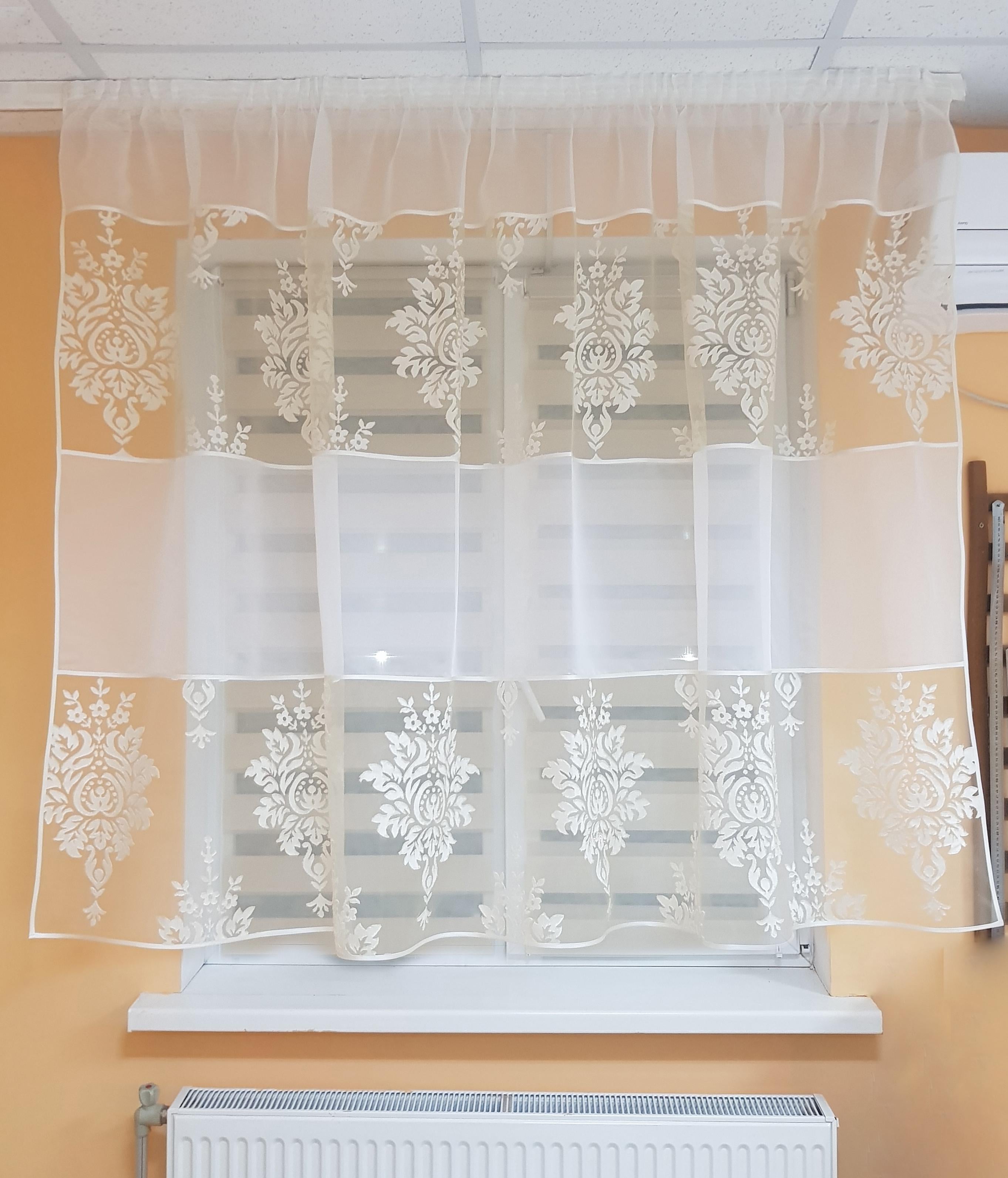 Тюль до подоконника Firanka Дамаск Big карниз 150 см Молочный (37_8а)