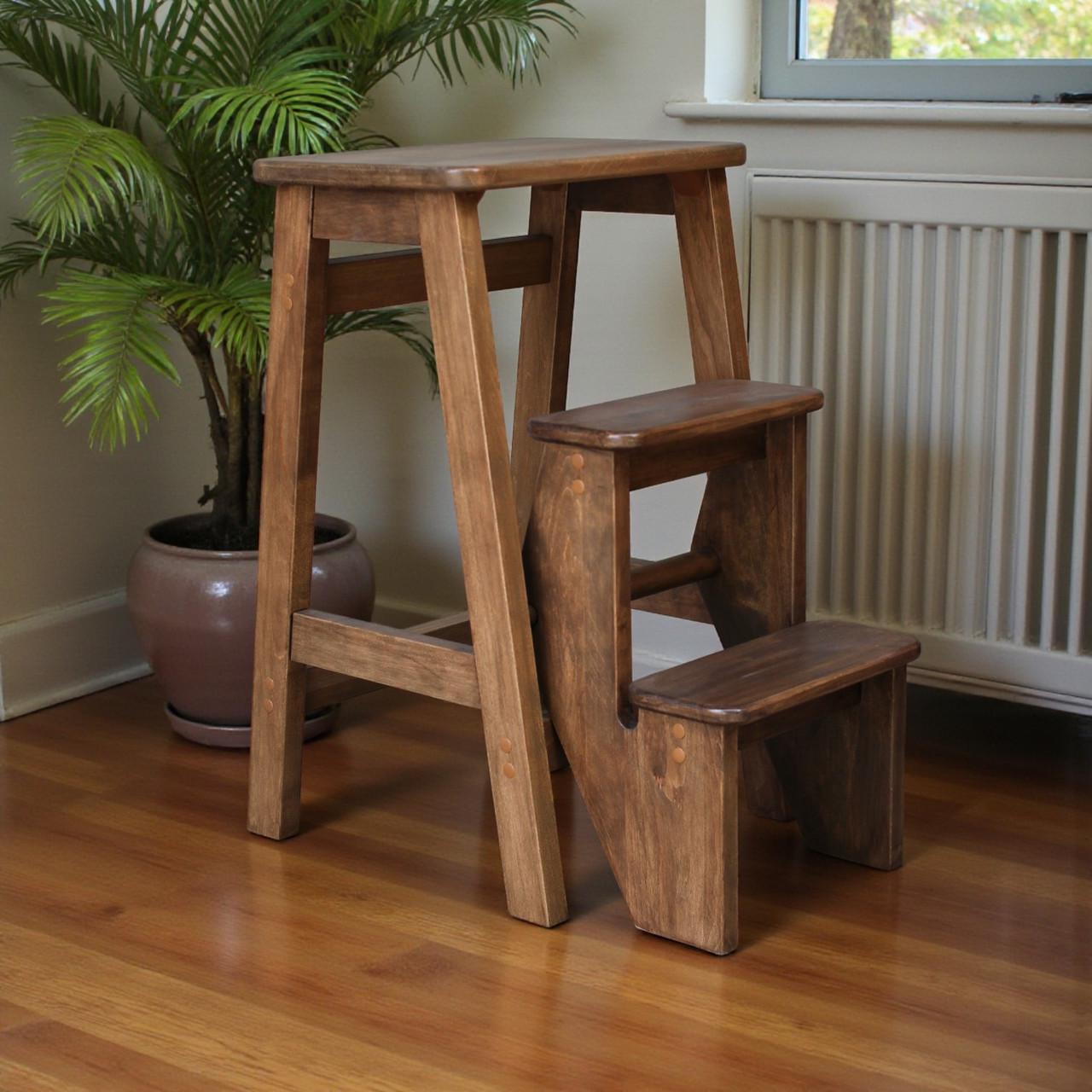 Табурет-лестница деревянный Студія Дерева Вільха Ретро бытовой 3 ступеньки Палисандр (31002899) - фото 1 Табурет-лестница деревянный Студія Дерева Вільха Ретро бытовой 3 ступеньки Палисандр (31002899) - фото 1