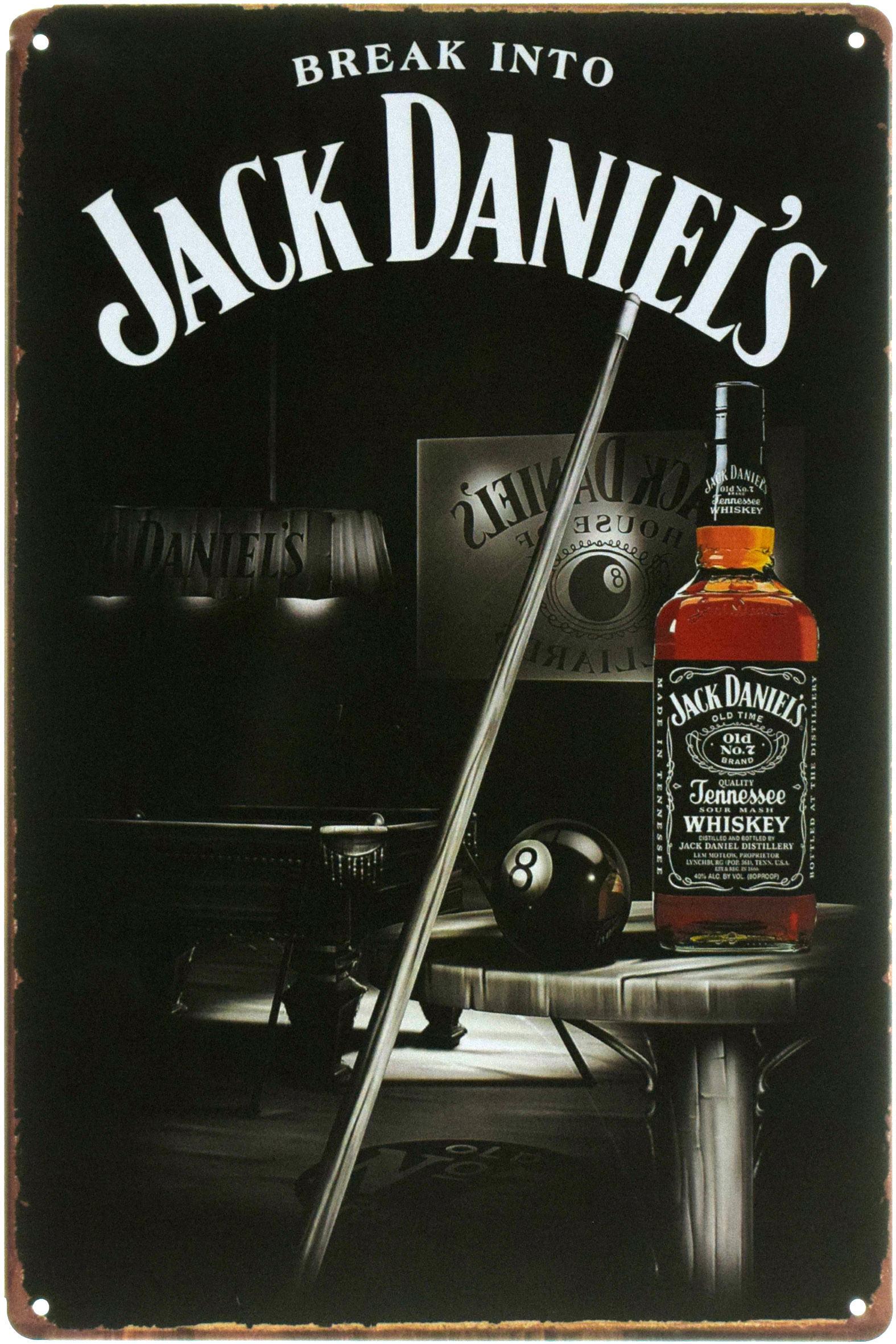 Табличка металлическая "Break Into Jack Daniel's" 20x30 см (ms-103685)