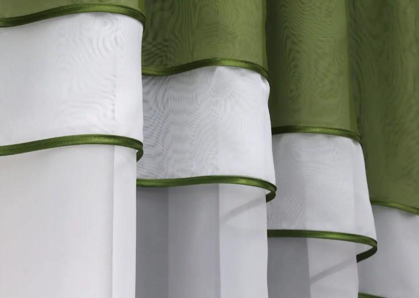 Гардина кухонная с аркой 280х170 см Белый/Оливковый (036к) - фото 5 Гардина кухонная с аркой 280х170 см Белый/Оливковый (036к) - фото 5