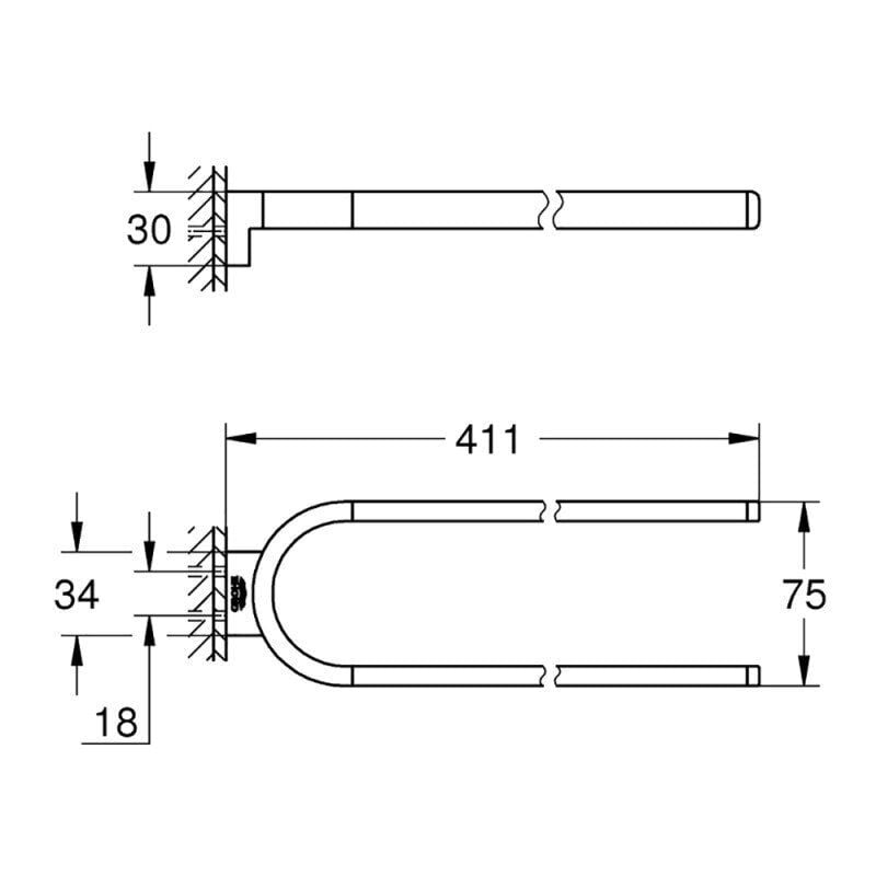 Тримач для рушників Grohe Selection 41059000 подвійний Хром (72278) - фото 2