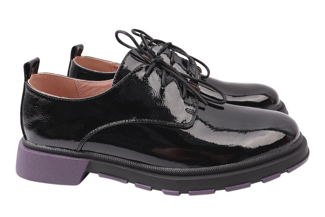 Туфли женские Geronea из лаковой кожи на низком ходу р. 37 Черный (949-21DTC)